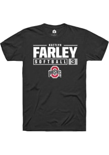 Kaitlyn Farley Black Ohio State Buckeyes NIL Stacked Box Short Sleeve T Shirt