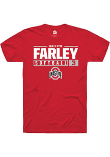 Kaitlyn Farley Red Ohio State Buckeyes NIL Stacked Box Short Sleeve T Shirt