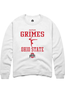 Kaitlyn Grimes Rally Mens White Ohio State Buckeyes NIL Sport Icon Crew Sweatshirt