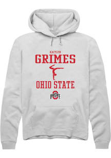Kaitlyn Grimes Rally Mens White Ohio State Buckeyes NIL Sport Icon Hooded Sweatshirt