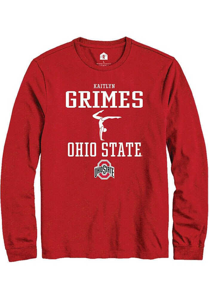 Kaitlyn Grimes Mens Red Ohio State Buckeyes NIL Sport Icon Long