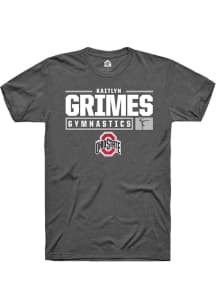 Kaitlyn Grimes Dark Grey Ohio State Buckeyes NIL Stacked Box Short Sleeve T Shirt