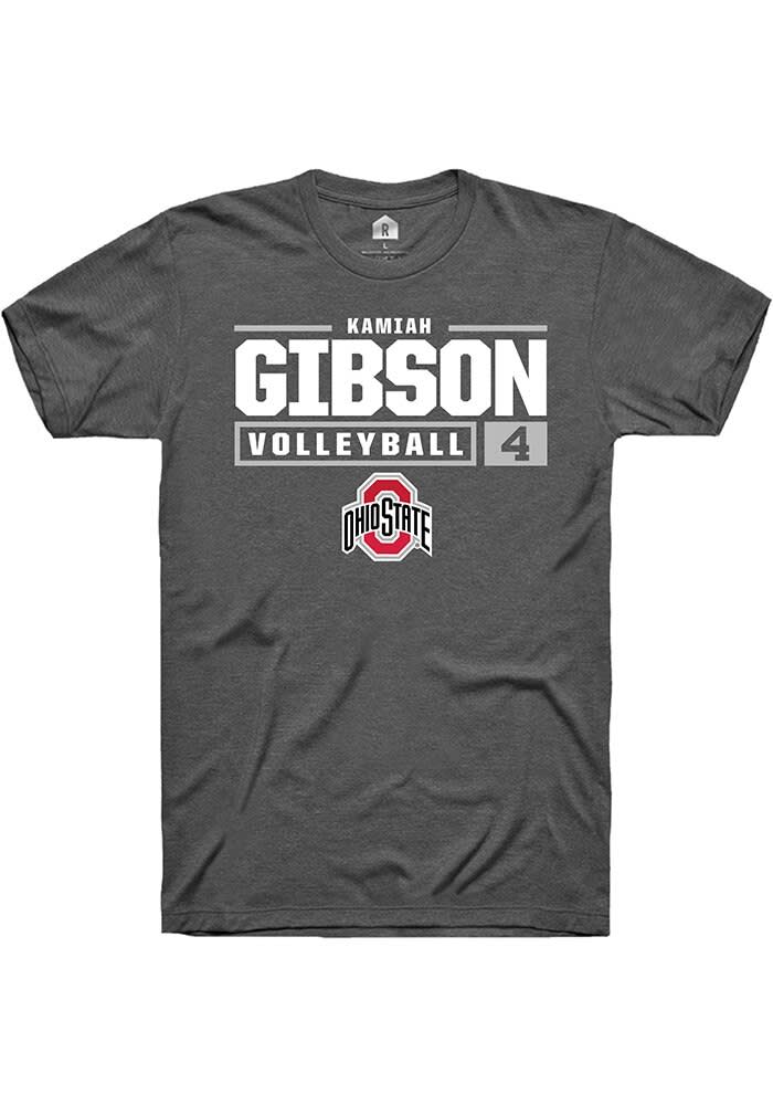 Kamiah Gibson Buckeyes Rally NIL Stacked Box Short Sleeve T Shirt