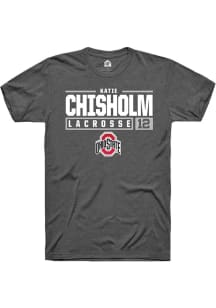 Katie Chisholm Dark Grey Ohio State Buckeyes NIL Stacked Box Short Sleeve T Shirt