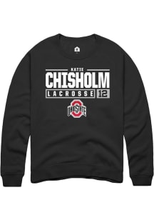 Katie Chisholm Rally Mens Black Ohio State Buckeyes NIL Stacked Box Crew Sweatshirt