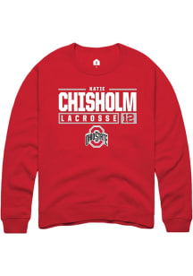 Katie Chisholm Rally Mens Red Ohio State Buckeyes NIL Stacked Box Crew Sweatshirt