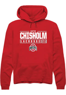 Katie Chisholm Rally Mens Red Ohio State Buckeyes NIL Stacked Box Hooded Sweatshirt