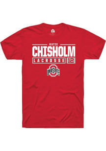 Katie Chisholm Red Ohio State Buckeyes NIL Stacked Box Short Sleeve T Shirt
