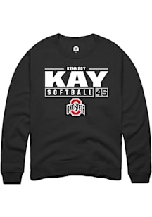 Kennedy Kay  Rally Ohio State Buckeyes Mens Black NIL Stacked Box Long Sleeve Crew Sweatshirt