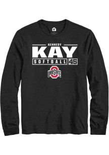 Kennedy Kay Rally Mens Black Ohio State Buckeyes NIL Stacked Box Tee