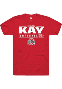 Kennedy Kay Red Ohio State Buckeyes NIL Stacked Box Short Sleeve T Shirt