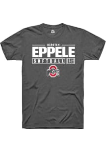 Kirsten Eppele  Ohio State Buckeyes Dark Grey Rally NIL Stacked Box Short Sleeve T Shirt