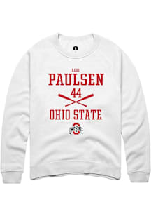Lexi Paulsen  Rally Ohio State Buckeyes Mens White NIL Sport Icon Long Sleeve Crew Sweatshirt