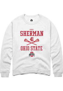 Lilli Sherman Rally Mens White Ohio State Buckeyes NIL Sport Icon Crew Sweatshirt