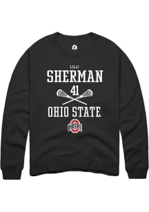 Lilli Sherman Rally Mens Black Ohio State Buckeyes NIL Sport Icon Crew Sweatshirt