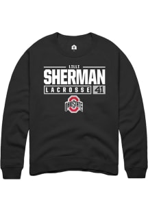 Lilli Sherman Rally Mens Black Ohio State Buckeyes NIL Stacked Box Crew Sweatshirt