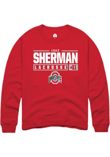 Lilli Sherman Rally Mens Red Ohio State Buckeyes NIL Stacked Box Crew Sweatshirt