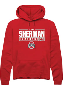 Lilli Sherman Rally Mens Red Ohio State Buckeyes NIL Stacked Box Hooded Sweatshirt