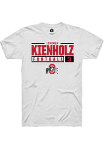 Lincoln Kienholz White Ohio State Buckeyes NIL Stacked Box Short Sleeve T Shirt