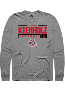 Lincoln Kienholz Rally Mens Graphite Ohio State Buckeyes NIL Stacked Box Tee