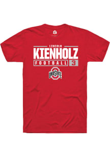 Lincoln Kienholz Red Ohio State Buckeyes NIL Stacked Box Short Sleeve T Shirt