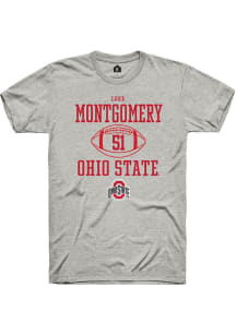 Luke Montgomery Ash Ohio State Buckeyes NIL Sport Icon Short Sleeve T Shirt