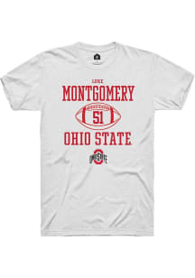 Luke Montgomery White Ohio State Buckeyes NIL Sport Icon Short Sleeve T Shirt