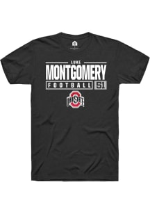 Luke Montgomery Black Ohio State Buckeyes NIL Stacked Box Short Sleeve T Shirt