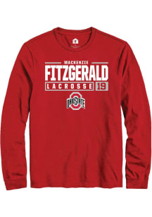 Mackenzie Fitzgerald Rally Mens Red Ohio State Buckeyes NIL Stacked Box Tee