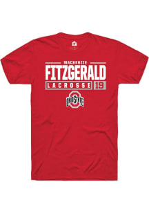 Mackenzie Fitzgerald Red Ohio State Buckeyes NIL Stacked Box Short Sleeve T Shirt