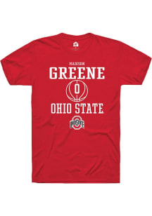 Madison Greene Red Ohio State Buckeyes NIL Sport Icon Short Sleeve T Shirt