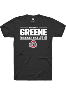 Madison Greene Black Ohio State Buckeyes NIL Stacked Box Short Sleeve T Shirt