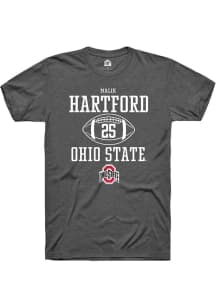 Malik Hartford Dark Grey Ohio State Buckeyes NIL Sport Icon Short Sleeve T Shirt