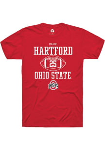 Malik Hartford Red Ohio State Buckeyes NIL Sport Icon Short Sleeve T Shirt