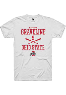 Matthew Graveline  Ohio State Buckeyes White Rally NIL Stacked Box Short Sleeve T Shirt