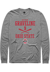 Matthew Graveline  Ohio State Buckeyes Graphite Rally NIL Stacked Box Long Sleeve T Shirt