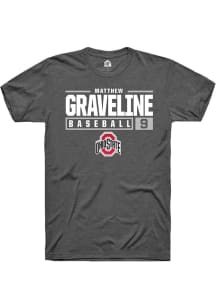 Matthew Graveline  Ohio State Buckeyes Dark Grey Rally NIL Stacked Box Short Sleeve T Shirt