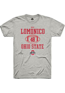 Max Lomonico  Ohio State Buckeyes Ash Rally NIL Sport Icon Short Sleeve T Shirt