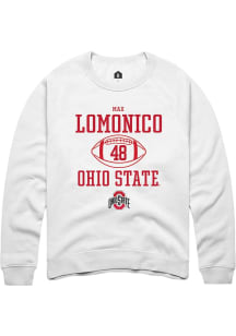 Max Lomonico Rally Mens White Ohio State Buckeyes NIL Sport Icon Crew Sweatshirt