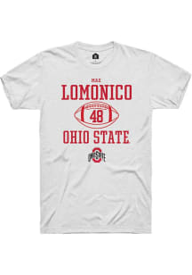 Max Lomonico  Ohio State Buckeyes White Rally NIL Sport Icon Short Sleeve T Shirt