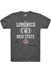 Max Lomonico  Ohio State Buckeyes Dark Grey Rally NIL Sport Icon Short Sleeve T Shirt