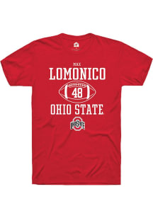 Max Lomonico  Ohio State Buckeyes Red Rally NIL Sport Icon Short Sleeve T Shirt