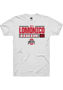 Max Lomonico  Ohio State Buckeyes White Rally NIL Stacked Box Short Sleeve T Shirt