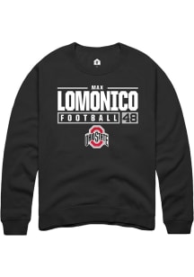 Max Lomonico Rally Mens Black Ohio State Buckeyes NIL Stacked Box Crew Sweatshirt