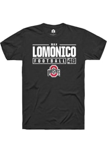 Max Lomonico  Ohio State Buckeyes Black Rally NIL Stacked Box Short Sleeve T Shirt