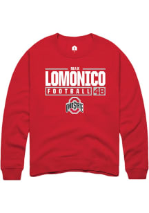 Max Lomonico Rally Mens Red Ohio State Buckeyes NIL Stacked Box Crew Sweatshirt