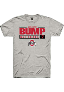 McKenzie Bump  Ohio State Buckeyes Ash Rally NIL Stacked Box Short Sleeve T Shirt