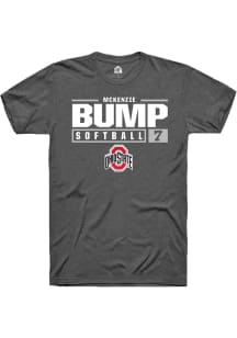 McKenzie Bump  Ohio State Buckeyes Dark Grey Rally NIL Stacked Box Short Sleeve T Shirt