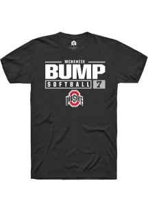 McKenzie Bump  Ohio State Buckeyes Black Rally NIL Stacked Box Short Sleeve T Shirt