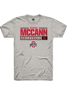 Meghan Mccann Ash Ohio State Buckeyes NIL Stacked Box Short Sleeve T Shirt